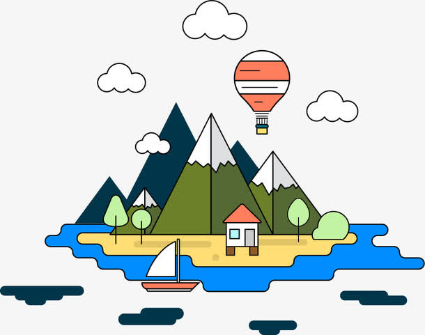 矢量小岛免抠