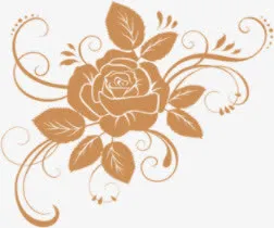 金色花朵印花免抠