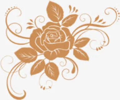 金色花朵印花免抠