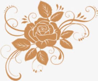 金色花朵印花免抠