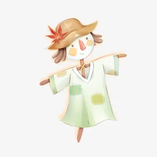 小清新稻草人免抠