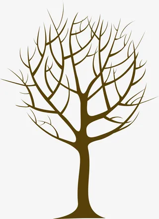 简约棕色大树免抠