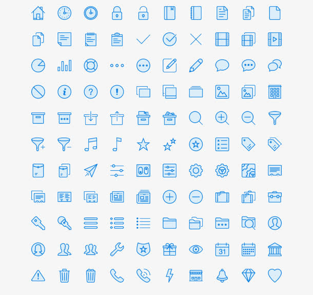 蓝色小图标免抠