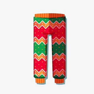 冬季红色棉裤矢量图免抠