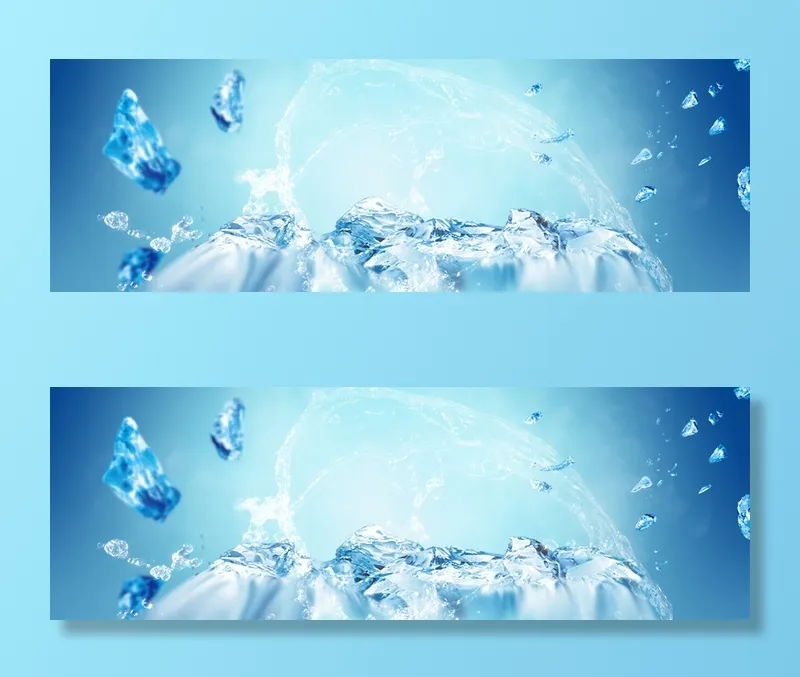 清凉冰爽夏季淘宝背景 banner 海报高清另类其他背景