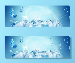 清凉冰爽夏季淘宝背景 banner 海报高清另类其他背景