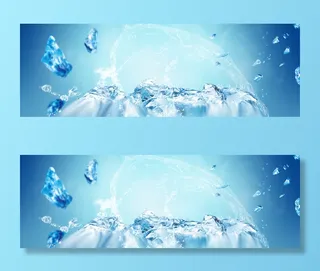 清凉冰爽夏季淘宝背景 banner 海报高清另类其他背景