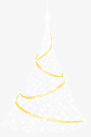 白色星光光效黄色的质感彩带免抠