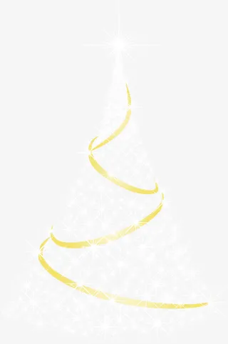 白色星光光效黄色的质感彩带免抠