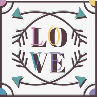 创意爱情方框标签免抠