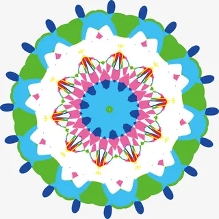 创意彩色瑶族花纹设计图免抠