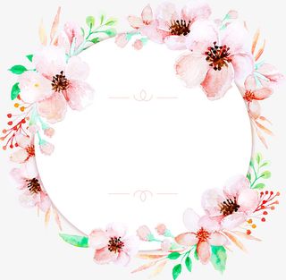 粉色浪漫春季花环免抠