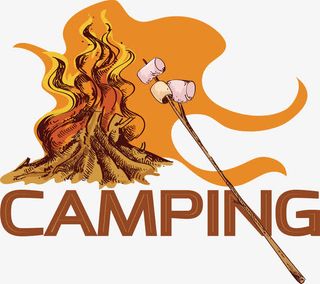 春天野营篝火烧烤免抠