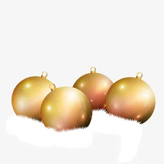 雪中的景色吊球矢量图免抠