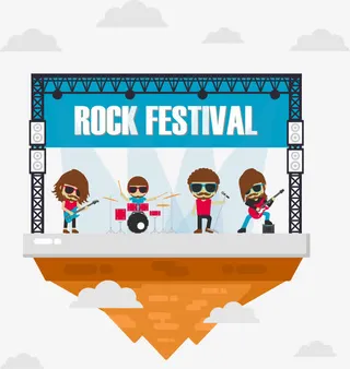 摇滚音乐节舞台免抠