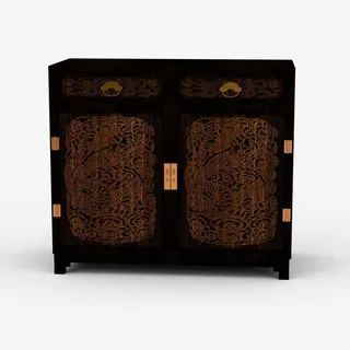 黑色边框中式柜子免抠