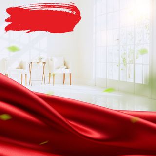 室内红色丝绸绸布中国风笔刷PSD背景素材高清
