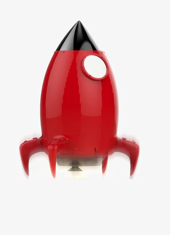 红色的火箭模型免抠