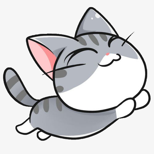 灰色卡通可爱猫咪免抠