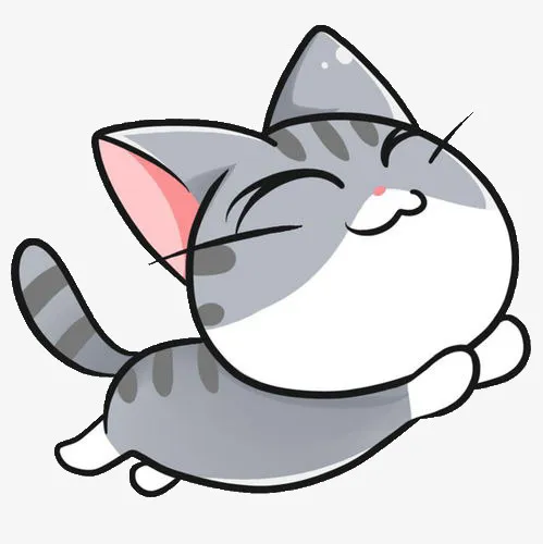 灰色卡通可爱猫咪免抠
