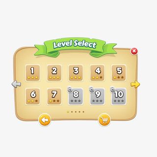 游戏关卡选项板免抠标签元素