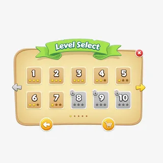 游戏关卡选项板免抠标签元素