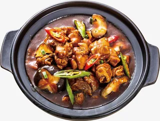 黄焖鸡米饭海报免抠