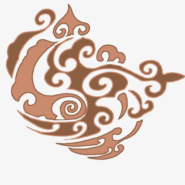 彩色活泼的云纹汉代花纹免抠