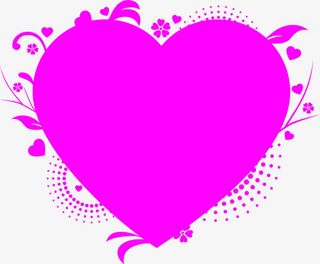 粉色卡通爱心婚礼免抠