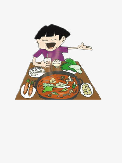 吃火锅的男孩免抠