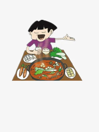 吃火锅的男孩免抠