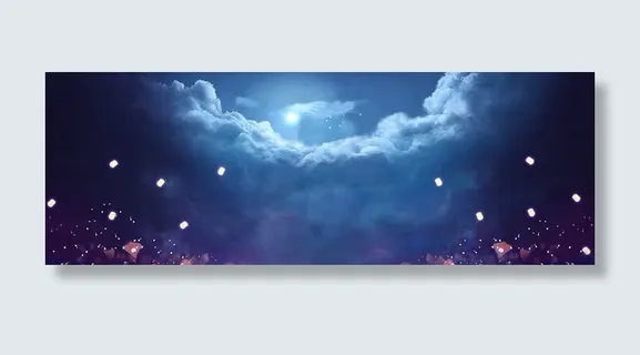 夜色梦幻荧光背景七夕情人节