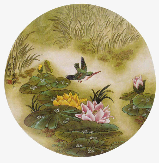 国画睡莲免抠