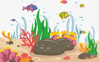 多姿多彩的海底世界免抠