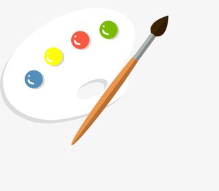 补习班白色调色盘免抠