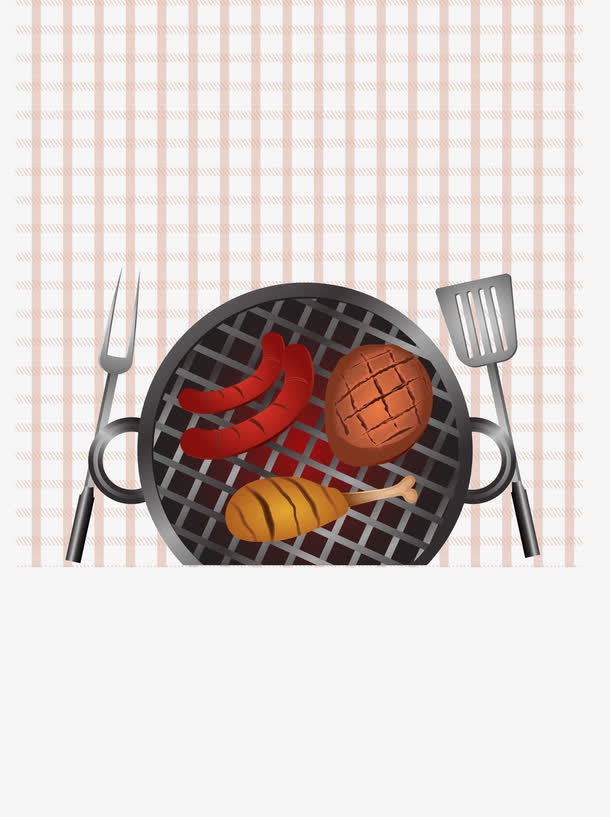 食物火腿牛排火腿肠卡通促销素材免抠
