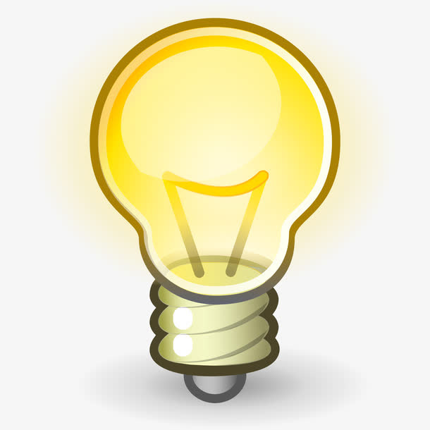 黄色手绘卡通电灯泡免抠