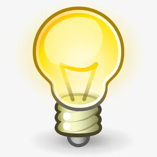 黄色手绘卡通电灯泡免抠