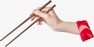 夹菜动作png免抠