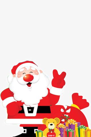 圣诞签到墙圣诞老人卡通免抠
