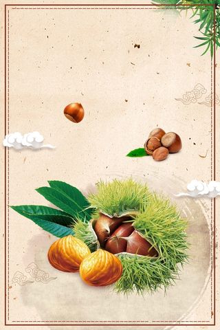 中国风板栗糖炒栗子美食广告高清