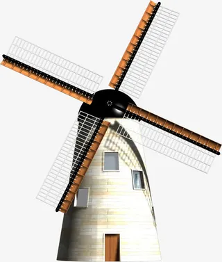 春季清新风车装饰免抠