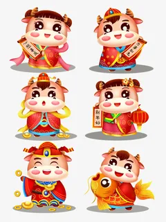 牛年年小牛免抠