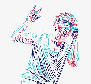 多彩线条摇滚歌手节日装饰免抠