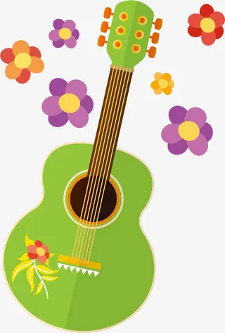 尤克里里绿色风情免抠