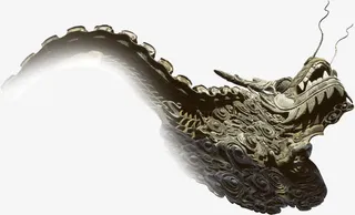 水墨画中的龙头免抠