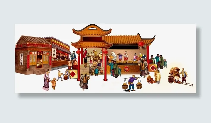 古代过年张灯结彩闹大年免抠