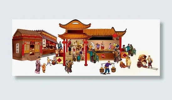 古代过年张灯结彩闹大年免抠