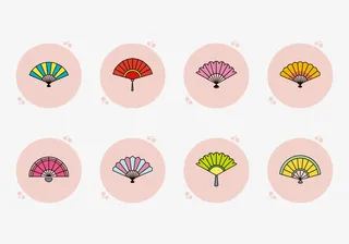 矢量中式扇子免抠