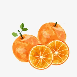 水彩橙子免抠